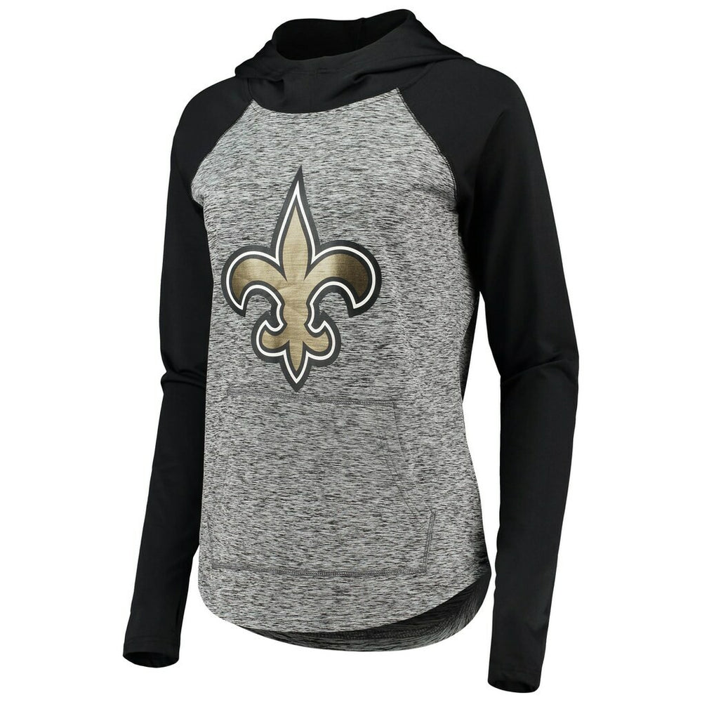 New Orleans Saints G-III 4Her by Carl Banks Women's Championship Ring Pullover Hoodie - Heathered Gray/Black - NFL