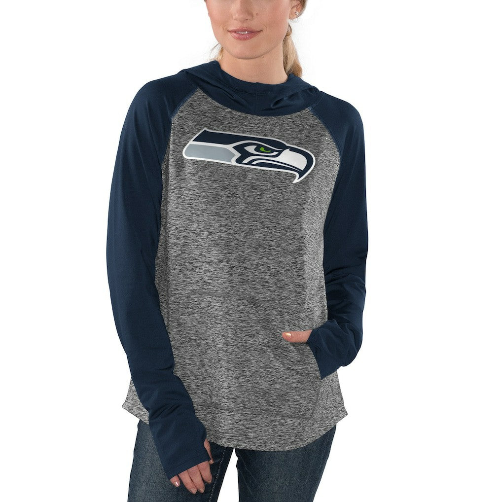 Seattle Seahawks G-III 4Her by Carl Banks Women's Championship Ring Pullover Hoodie - Heathered Gray/College Navy - NFL