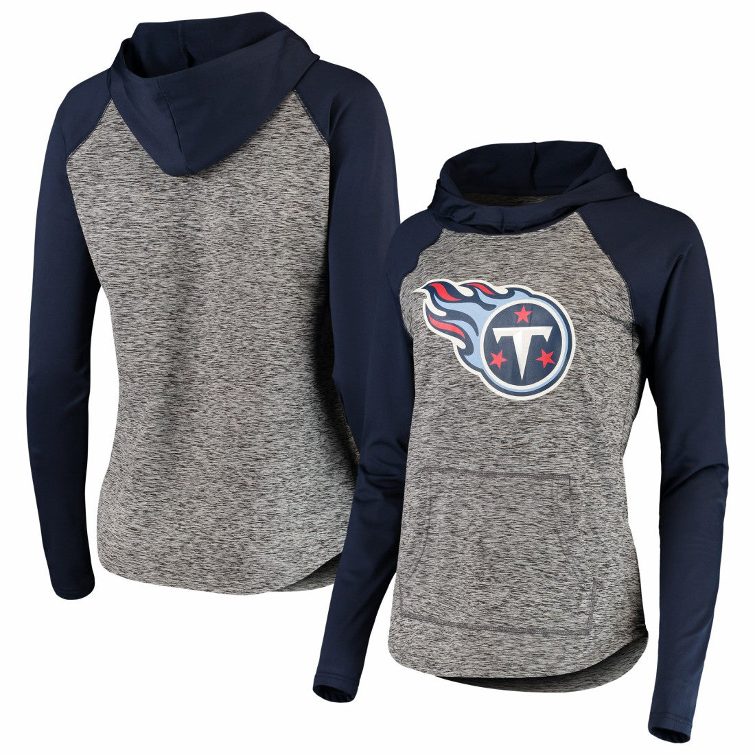 Tennessee Titans G-III 4Her by Carl Banks Women's Championship Ring Pullover Hoodie - Heathered Gray/Navy - NFL