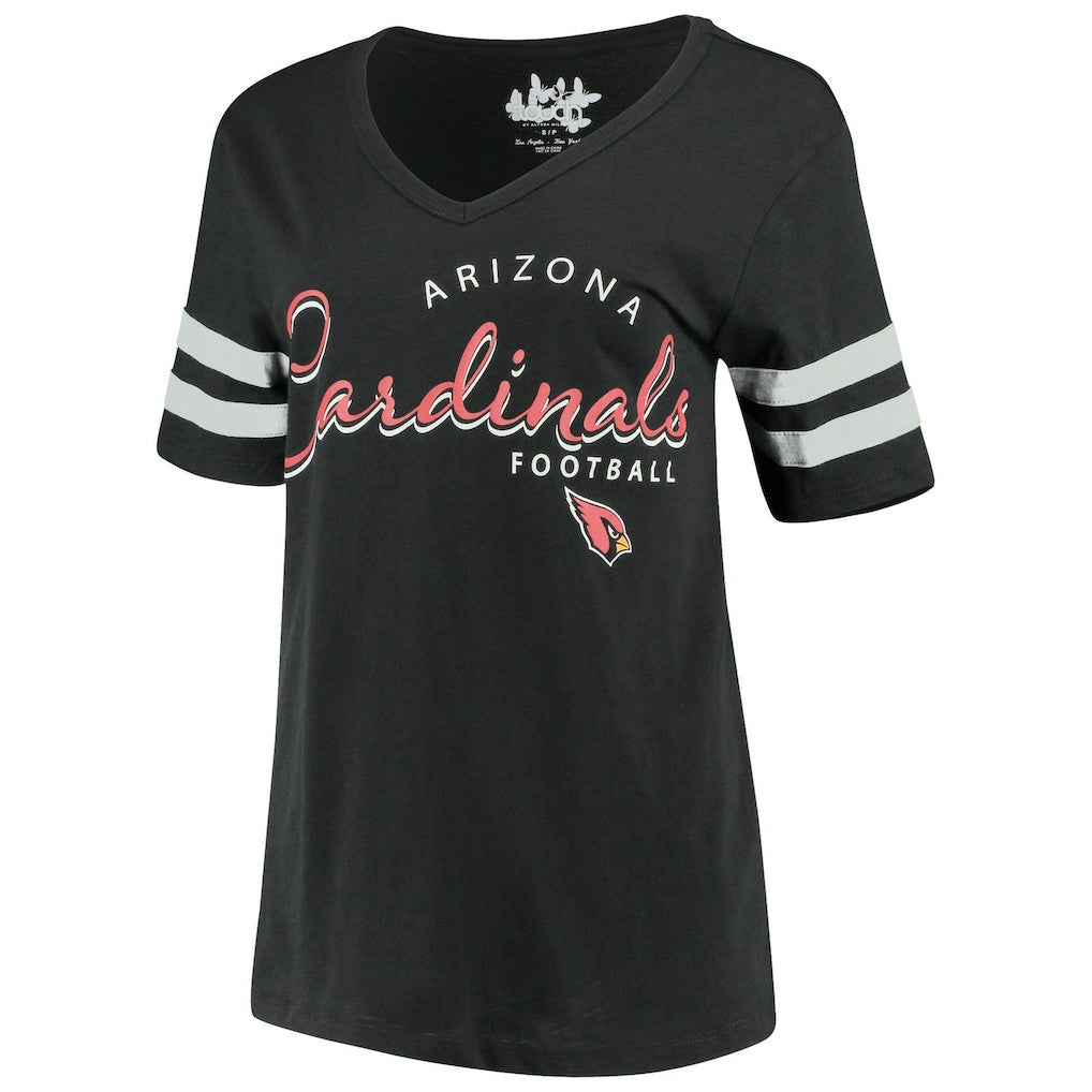 Arizona Cardinals Touch Women's Triple Play V-Neck T-Shirt - Black - NFL