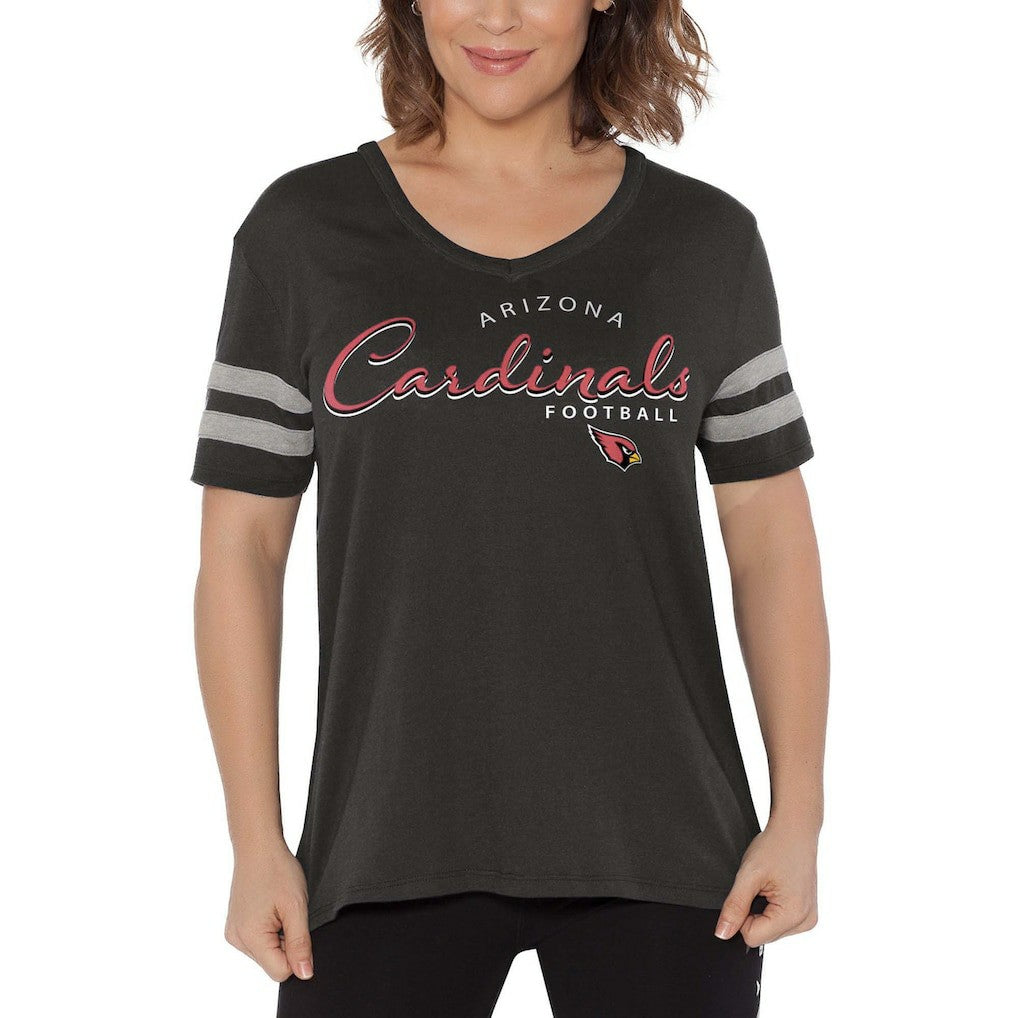 Arizona Cardinals Touch Women's Triple Play V-Neck T-Shirt - Black - NFL