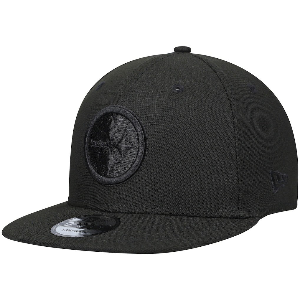 Pittsburgh Steelers New Era Black On Black 9FIFTY Adjustable Hat - Black - NFL