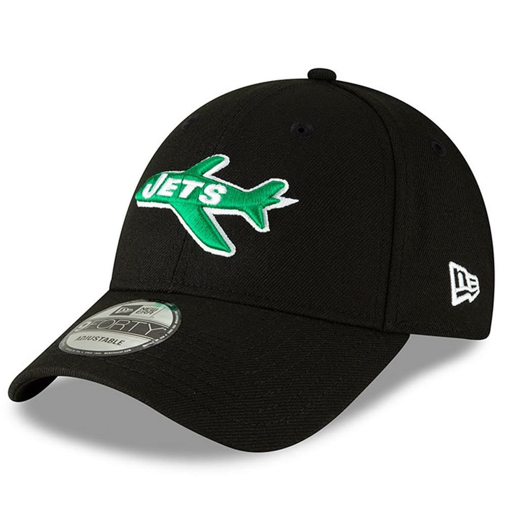 New York Jets New Era The League Throwback 9FORTY Adjustable Hat - Black - NFL