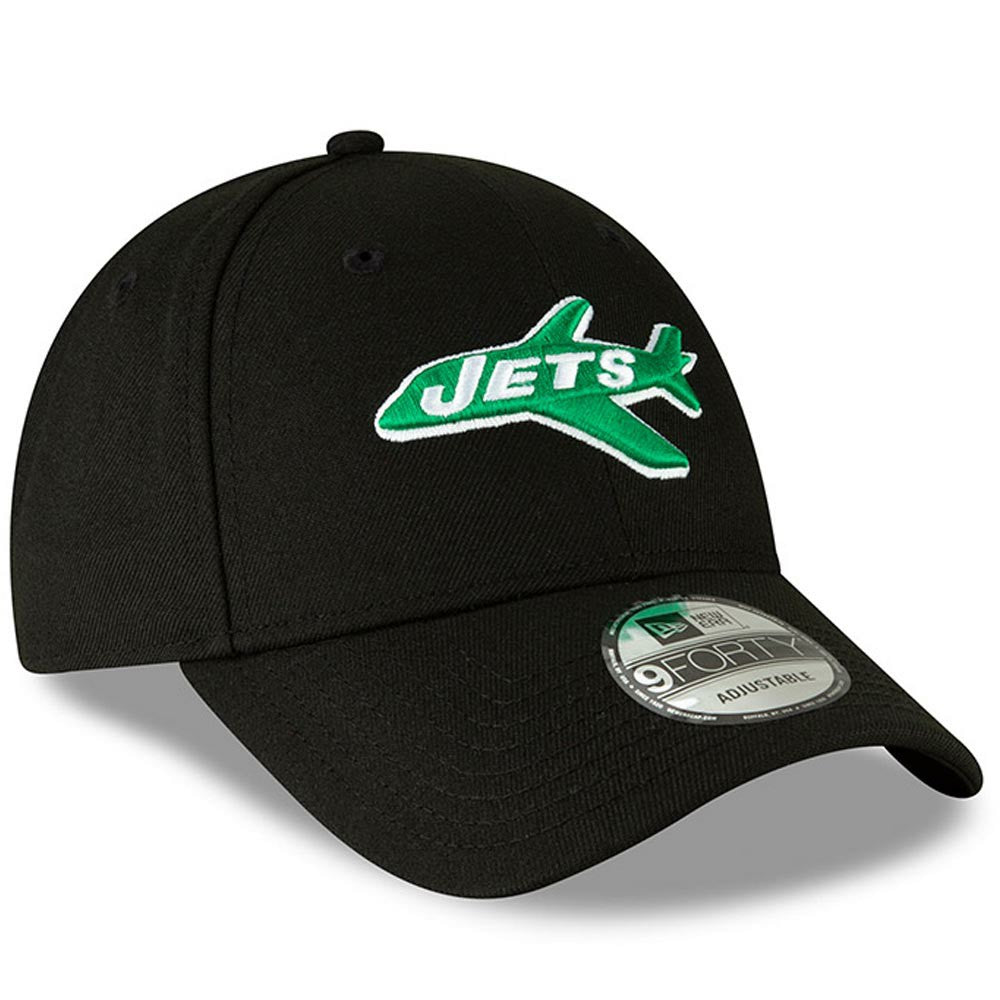 New York Jets New Era The League Throwback 9FORTY Adjustable Hat - Black - NFL