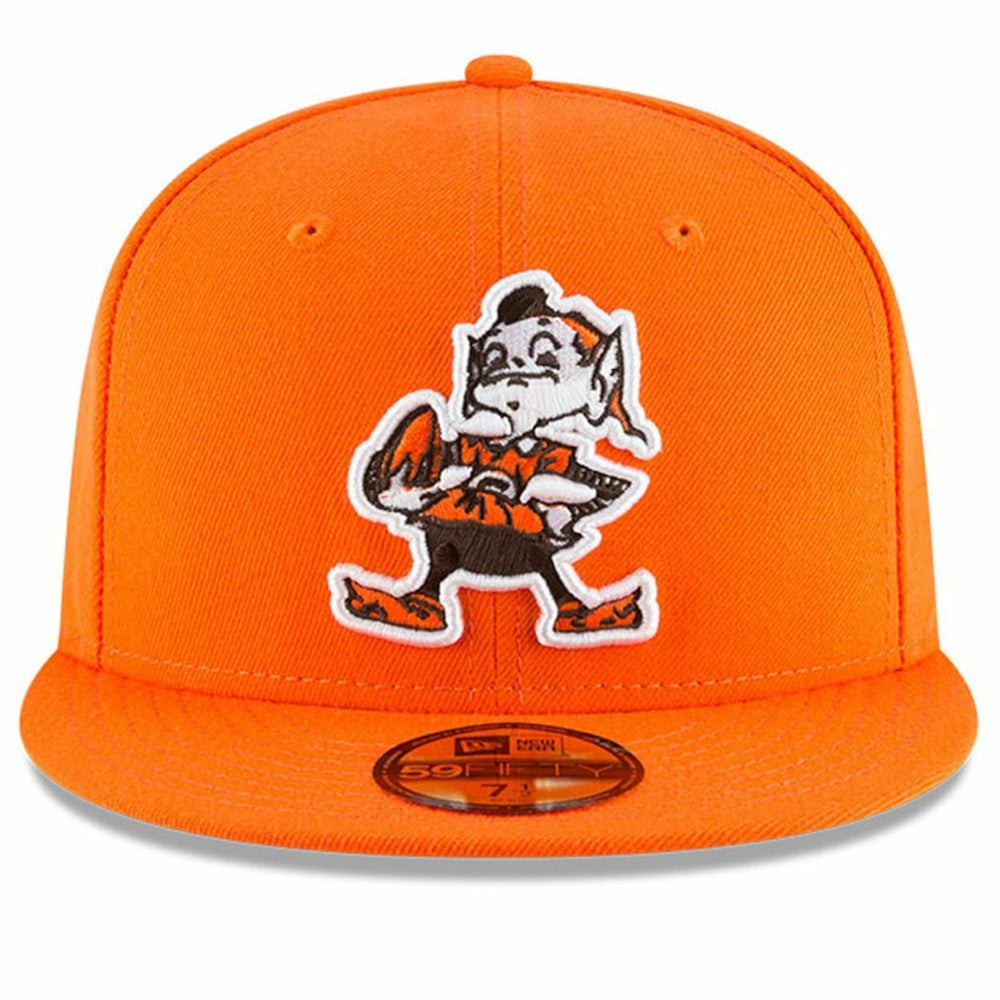 Cleveland Browns New Era Omaha Brownie The Elf Throwback 59FIFTY Fitted Hat - Orange - NFL