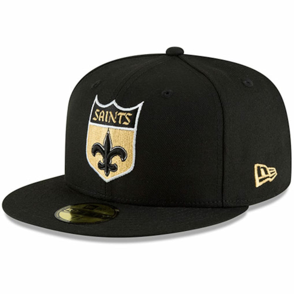 New Orleans Saints New Era Omaha Throwback 59FIFTY Fitted Hat - Black - NFL