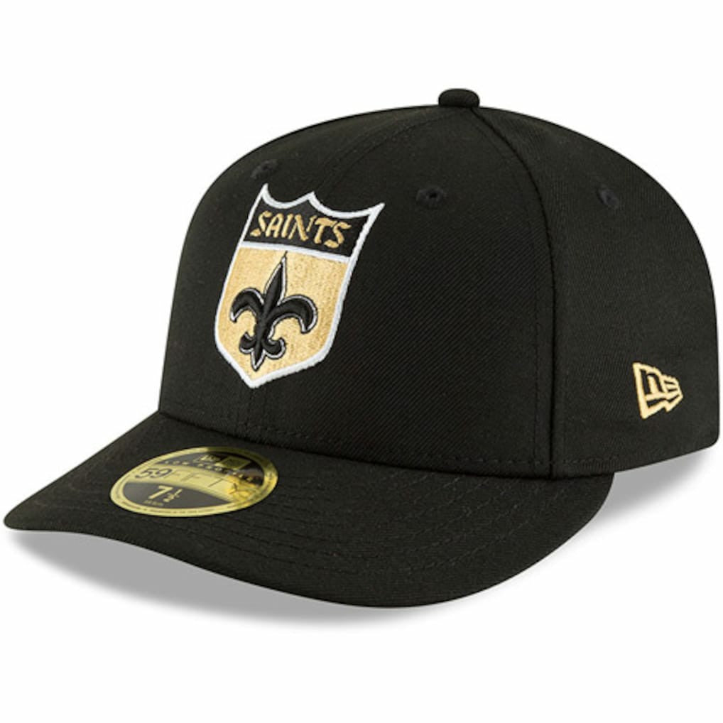 New Orleans Saints New Era Omaha Throwback Low Profile 59FIFTY Fitted Hat - Black - NFL