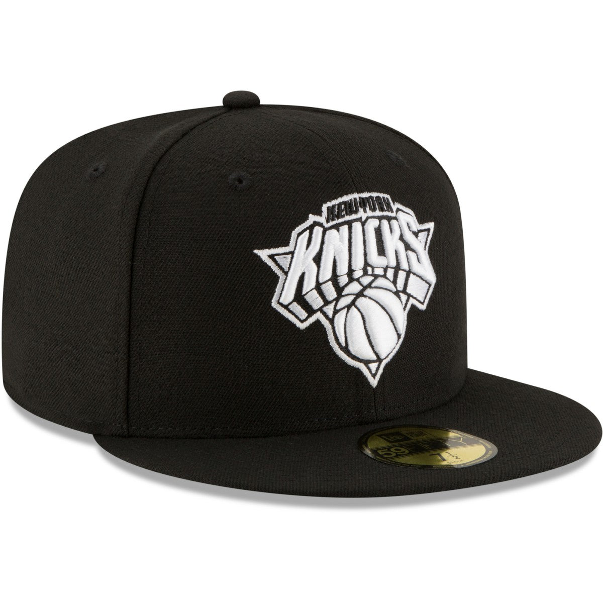 New Era New York Knicks Black & White Logo 59FIFTY Fitted Hat Black