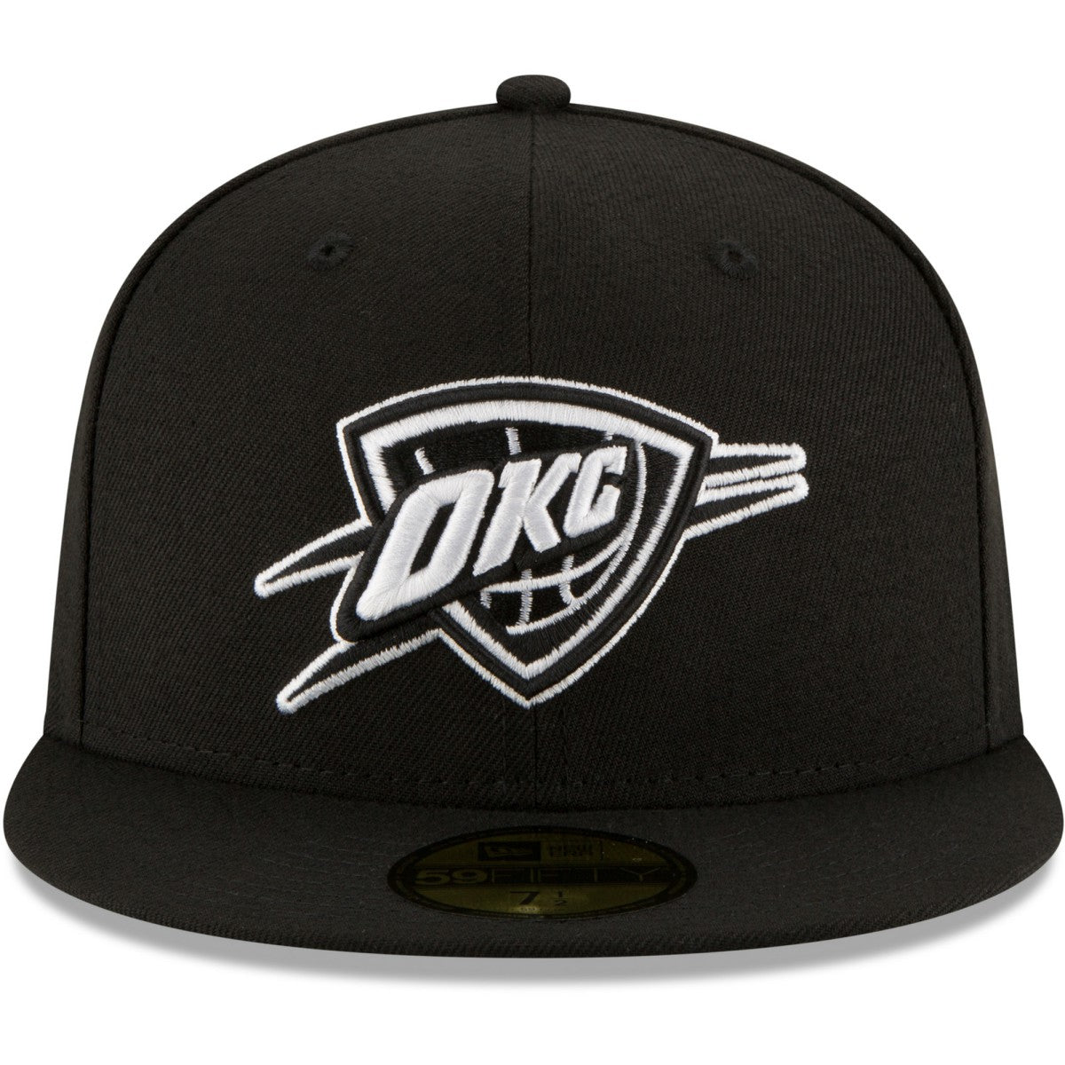 New Era Oklahoma City Thunder Black & White Logo 59FIFTY Fitted Hat Black