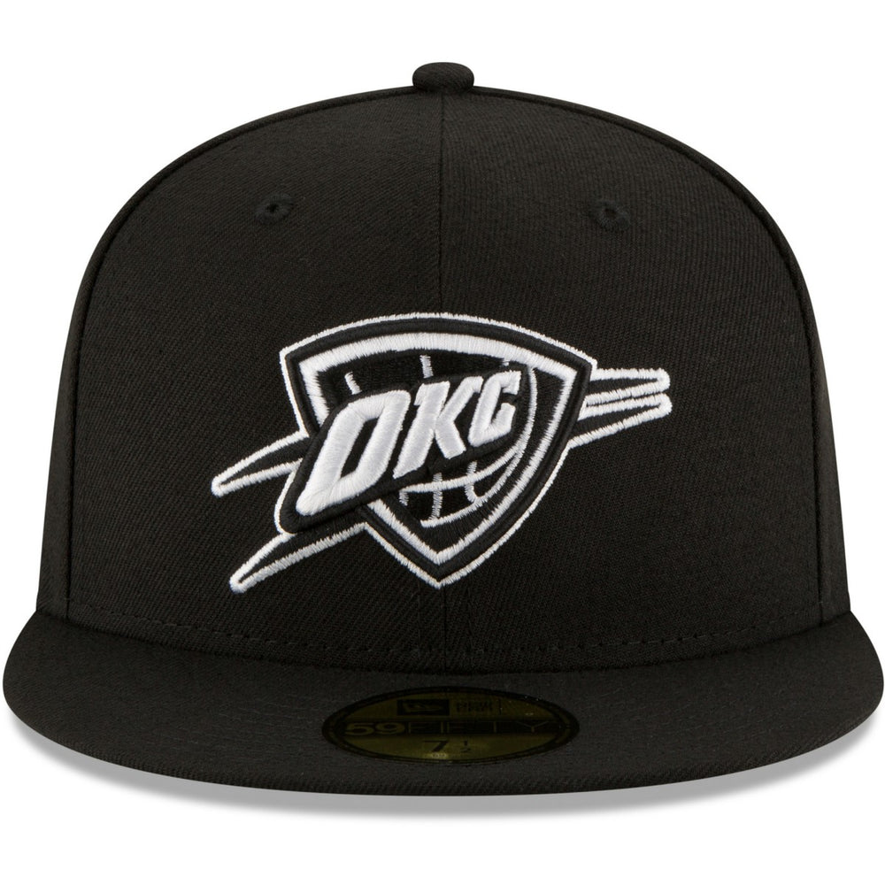New Era Oklahoma City Thunder Black & White Logo 59FIFTY Fitted Hat Black
