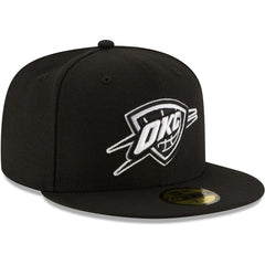 New Era Oklahoma City Thunder Black & White Logo 59FIFTY Fitted Hat Black