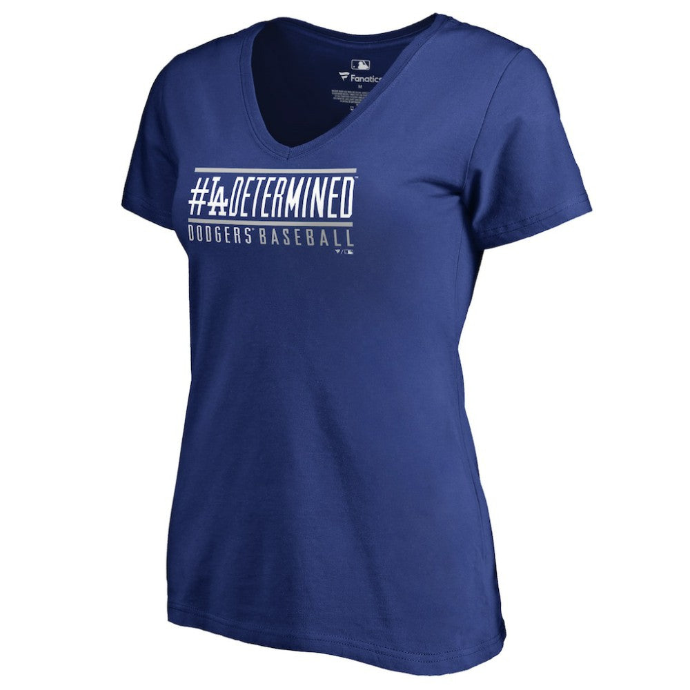 Los Angeles Dodgers Women's Hometown Collection Determined V-Neck T-Shirt Sale