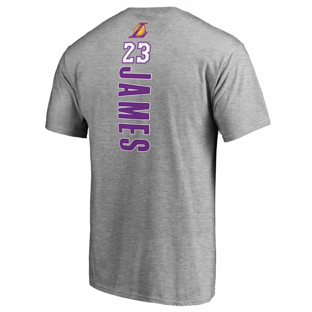 LeBron James Los Angeles Lakers Backer Name & Number T-Shirt Heather Gray