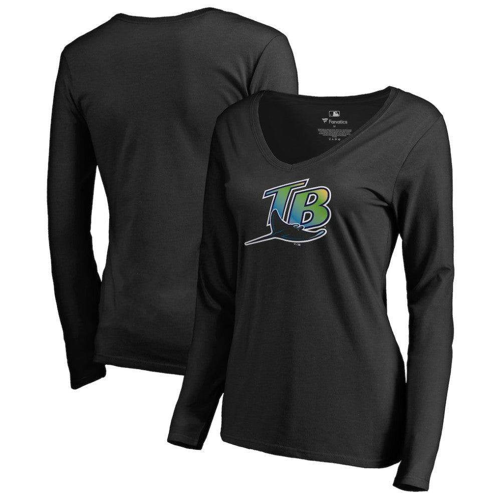 Tampa Bay Rays Women's Cooperstown Collection Forbes Long Sleeve V-Neck T-Shirt for sale