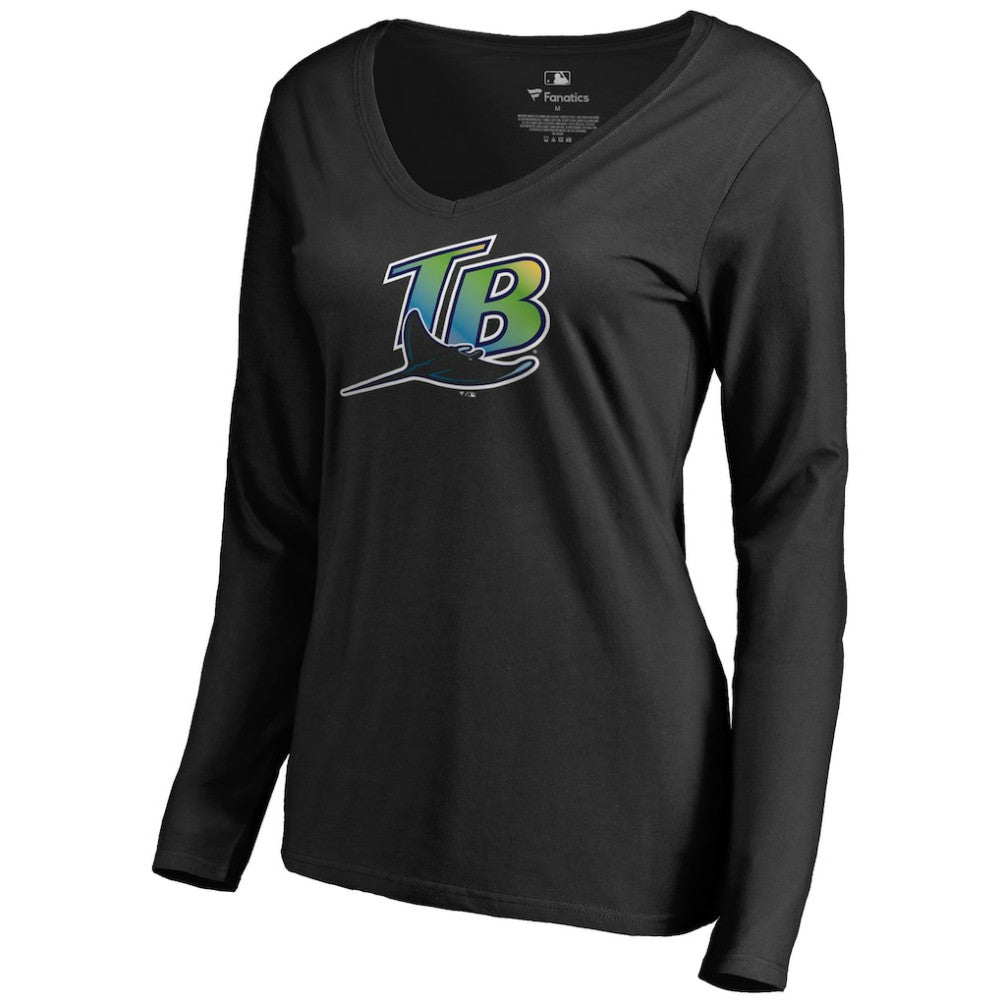 Tampa Bay Rays Women's Cooperstown Collection Forbes Long Sleeve V-Neck T-Shirt for sale