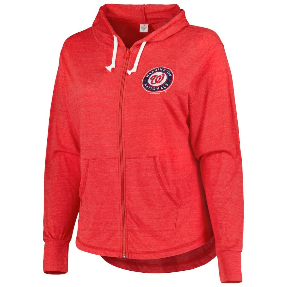 Washington Nationals Soft as a Grape Women's Plus Size Full-Zip Lightweight Hoodie Top Sale
