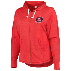 Washington Nationals Soft as a Grape Women's Plus Size Full-Zip Lightweight Hoodie Top Sale