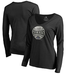 Colorado Rockies Women's Cooperstown Collection Slider Long Sleeve V-Neck T-Shirt Discount