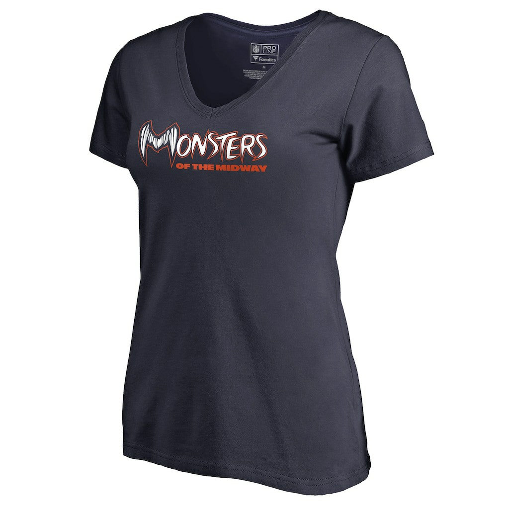 Chicago Bears Women's Monsters V-Neck T-Shirt - Navy - NFL