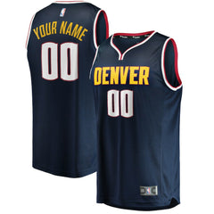Fanatics Denver Nuggets Youth Fast Break Custom Replica Jersey Navy Icon Edition