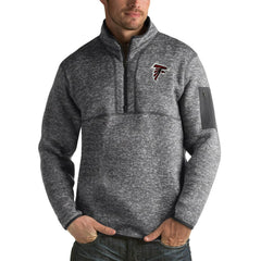 Atlanta Falcons Antigua Fortune Big & Tall Quarter-Zip Pullover Jacket - Charcoal - NFL