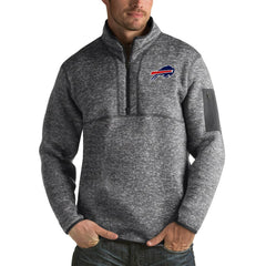 Buffalo Bills Antigua Fortune Big & Tall Quarter-Zip Pullover Jacket - Charcoal - NFL