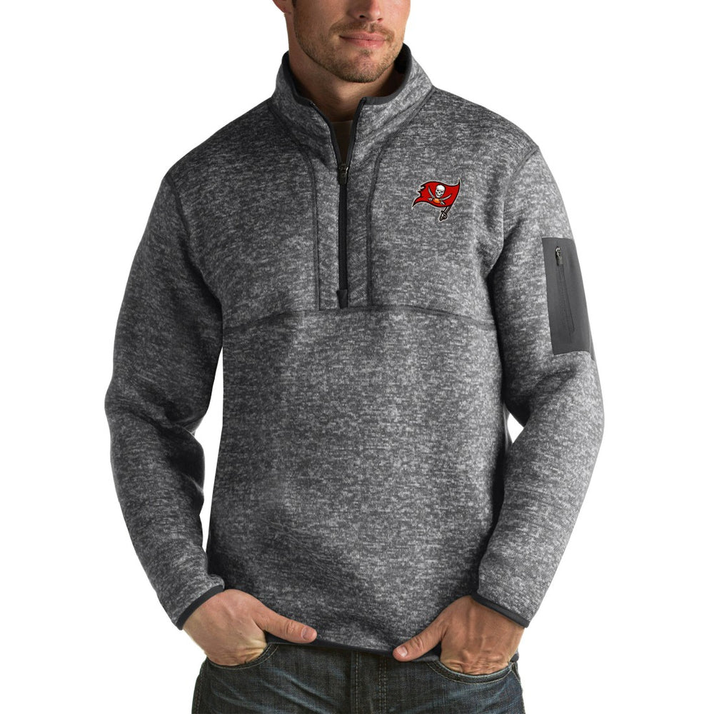 Tampa Bay Buccaneers Antigua Fortune Big & Tall Quarter-Zip Pullover Jacket - Charcoal - NFL
