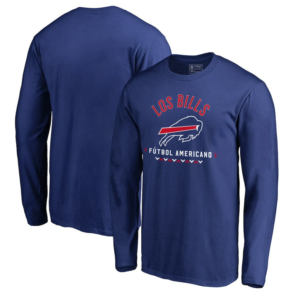 Buffalo Bills Futbol Americano Long Sleeve T-Shirt - Royal - NFL