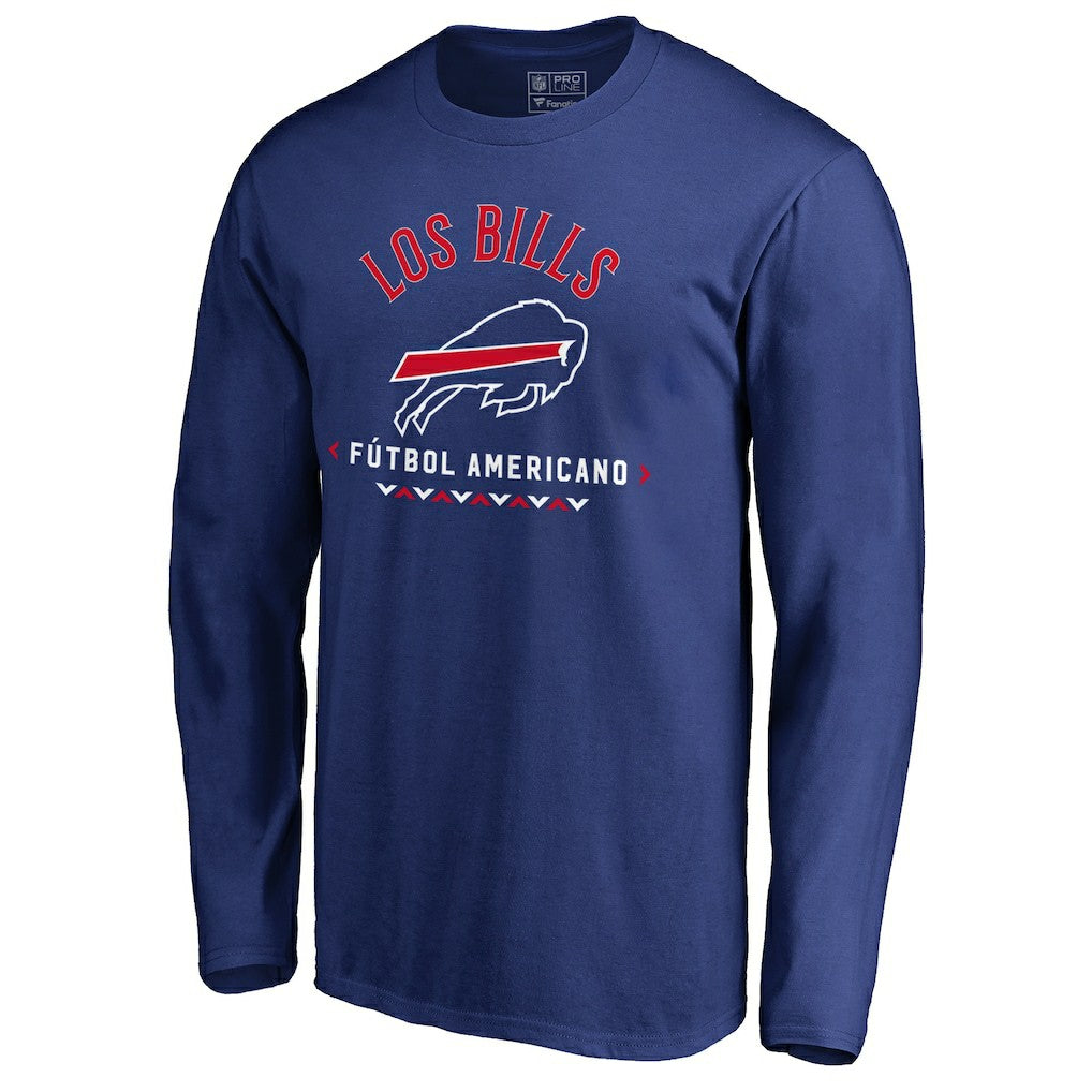 Buffalo Bills Futbol Americano Long Sleeve T-Shirt - Royal - NFL