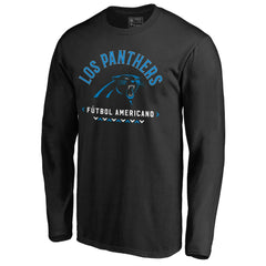 Carolina Panthers Futbol Americano Long Sleeve T-Shirt - Black - NFL