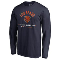 Chicago Bears Futbol Americano Long Sleeve T-Shirt - Navy - NFL