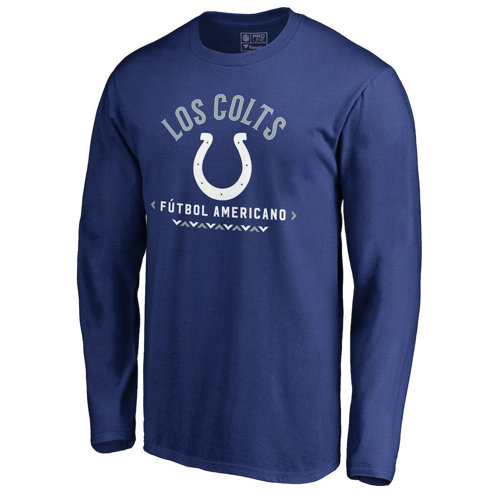 Indianapolis Colts Futbol Americano Long Sleeve T-Shirt - Royal - NFL