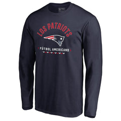New England Patriots Futbol Americano Long Sleeve T-Shirt - Navy - NFL
