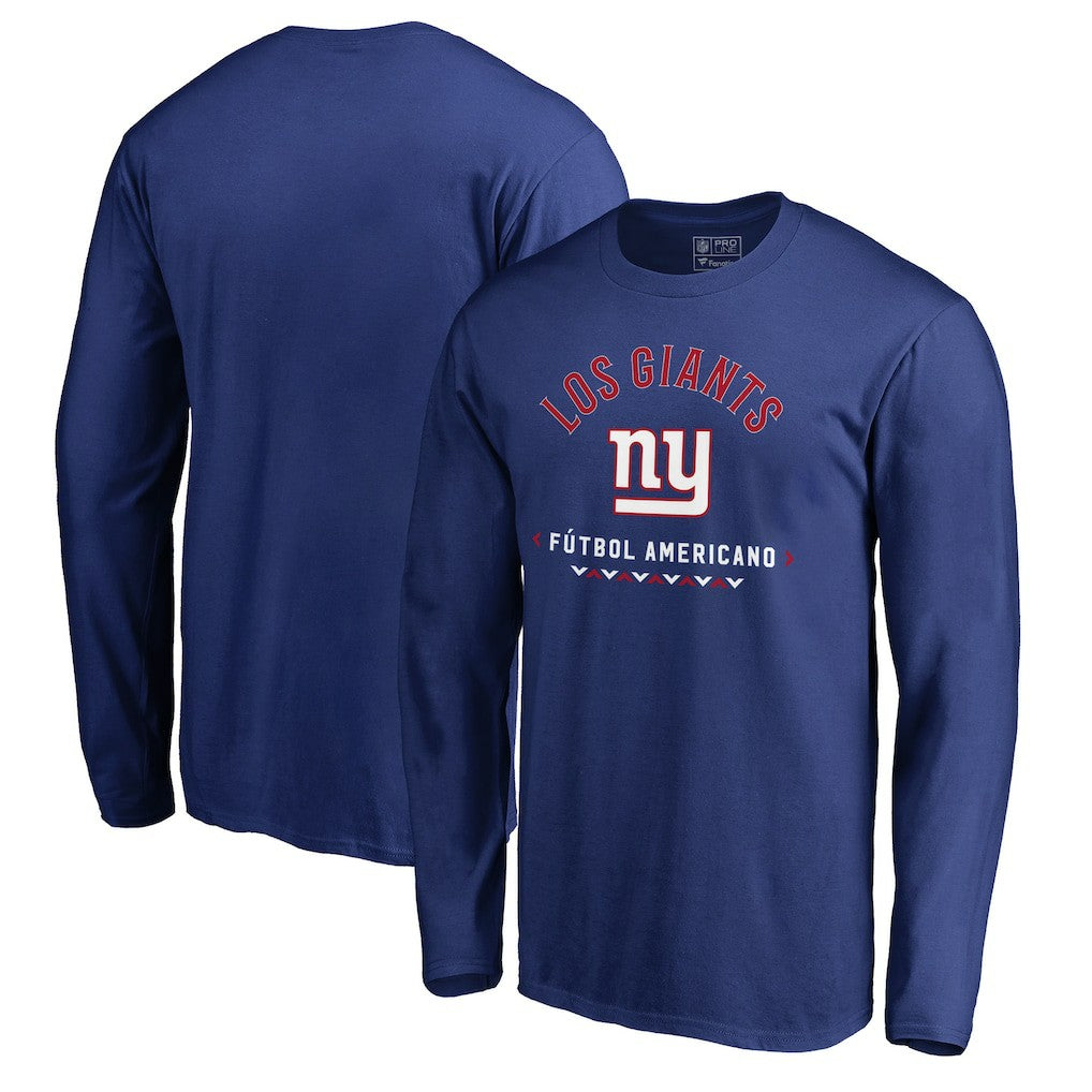 New York Giants Futbol Americano Long Sleeve T-Shirt - Royal - NFL