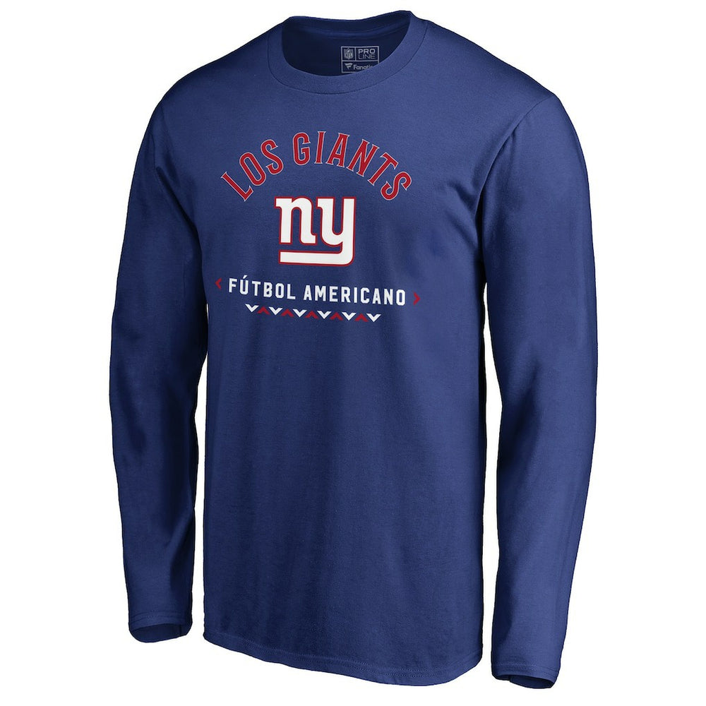 New York Giants Futbol Americano Long Sleeve T-Shirt - Royal - NFL