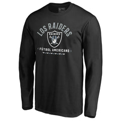 Las Vegas Raiders Futbol Americano Long Sleeve T-Shirt - Black - NFL