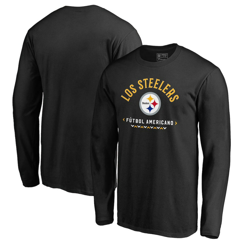 Pittsburgh Steelers Futbol Americano Long Sleeve T-Shirt - Black - NFL