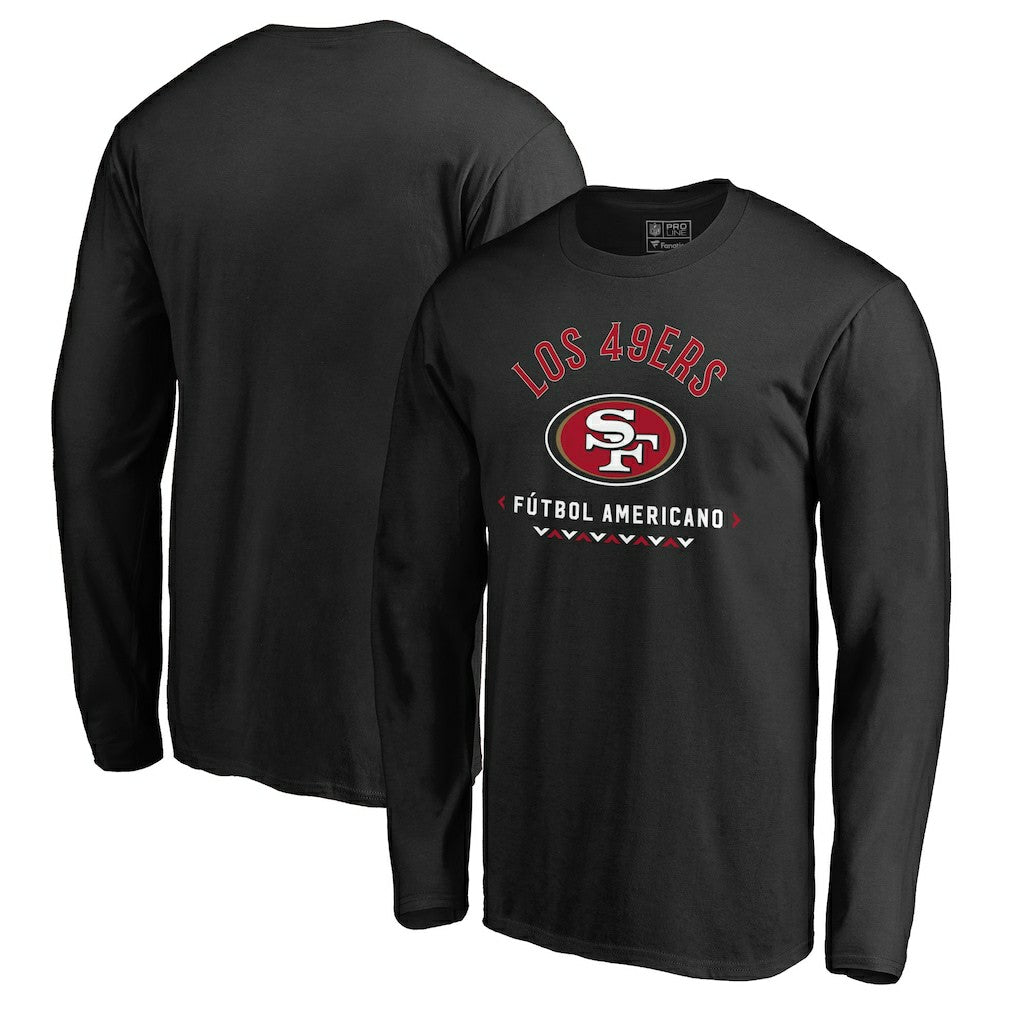 San Francisco 49ers Futbol Americano Long Sleeve T-Shirt - Black - NFL