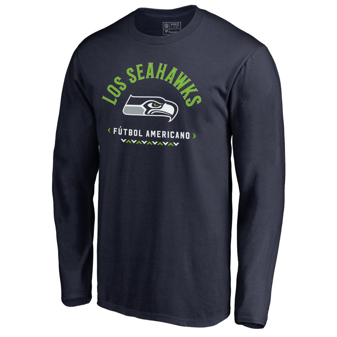 Seattle Seahawks Futbol Americano Long Sleeve T-Shirt - College Navy - NFL