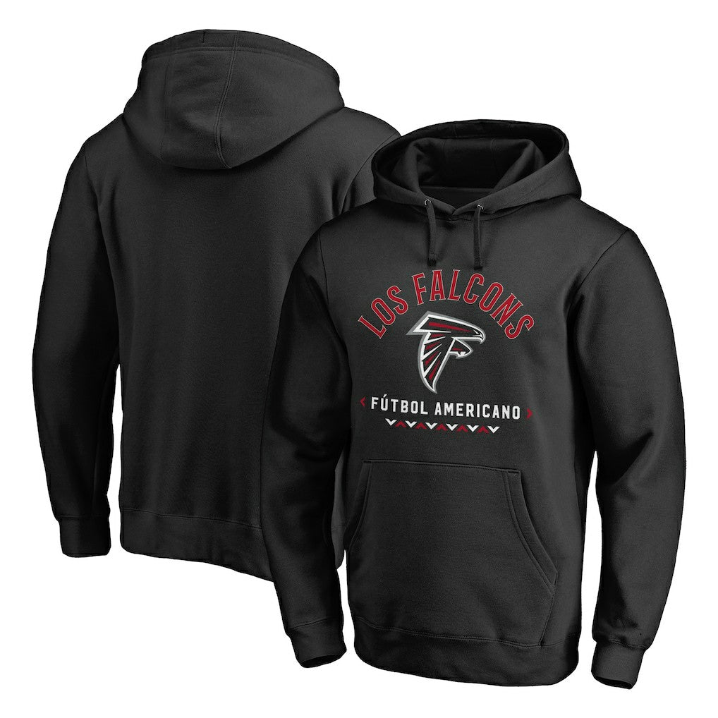 Atlanta Falcons Futbol Americano Pullover Hoodie - Black - NFL