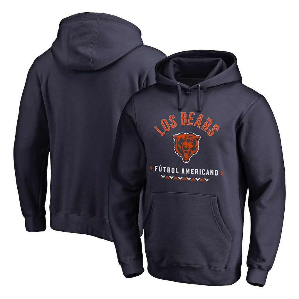 Chicago Bears Futbol Americano Pullover Hoodie - Navy - NFL