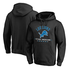 Detroit Lions Futbol Americano Pullover Hoodie - Black - NFL