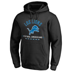 Detroit Lions Futbol Americano Pullover Hoodie - Black - NFL