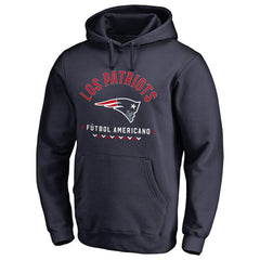New England Patriots Futbol Americano Pullover Hoodie - Navy - NFL