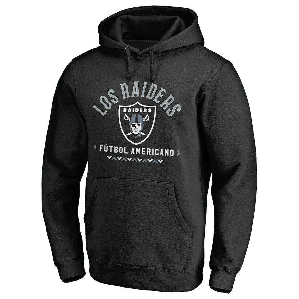 Las Vegas Raiders Futbol Americano Pullover Hoodie - Black - NFL