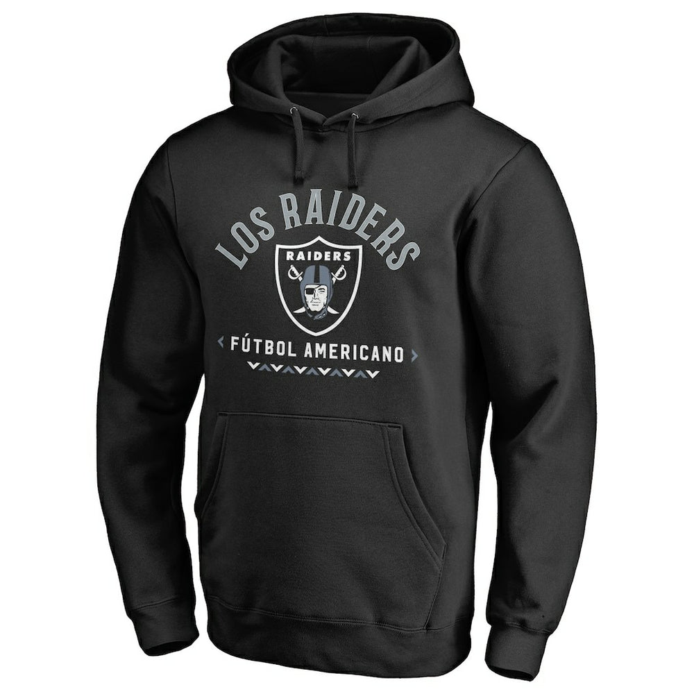 Las Vegas Raiders Futbol Americano Pullover Hoodie - Black - NFL