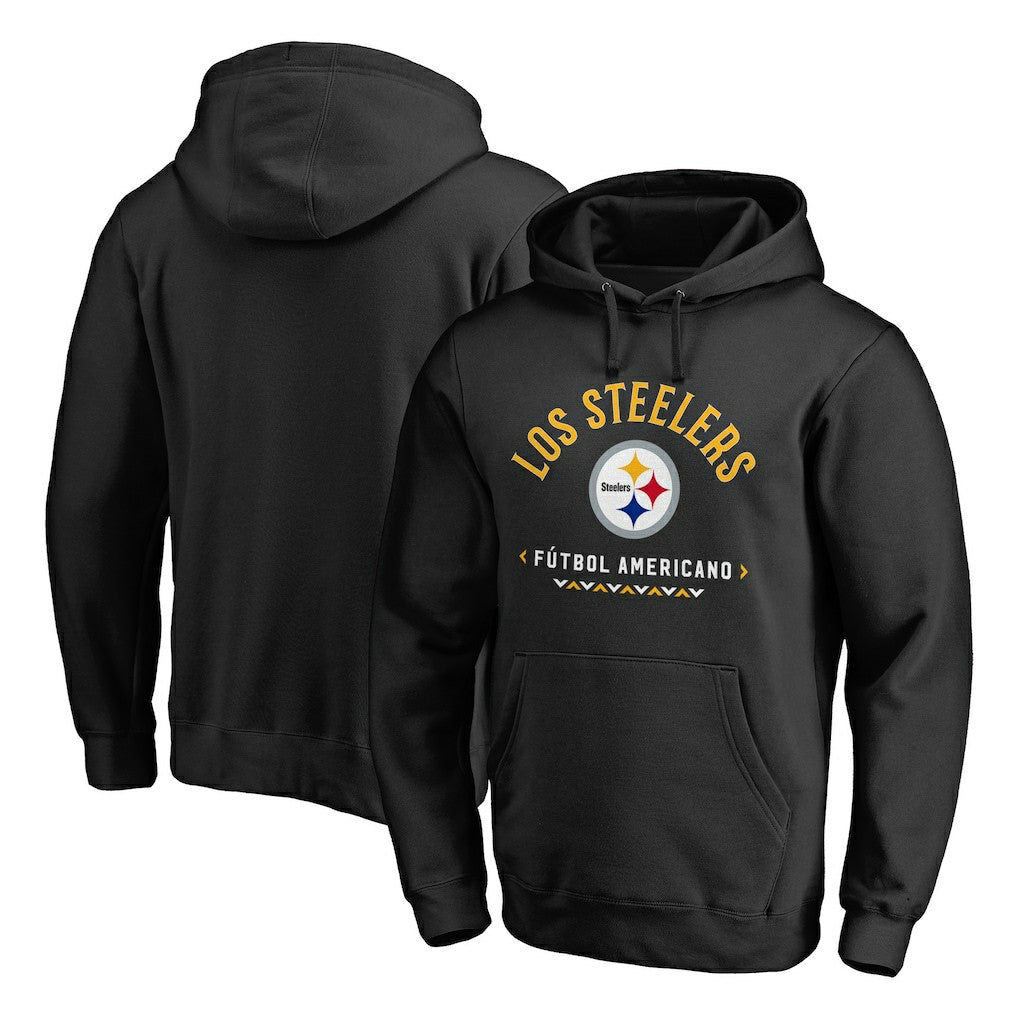 Pittsburgh Steelers Futbol Americano Pullover Hoodie - Black - NFL