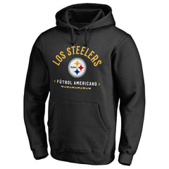 Pittsburgh Steelers Futbol Americano Pullover Hoodie - Black - NFL