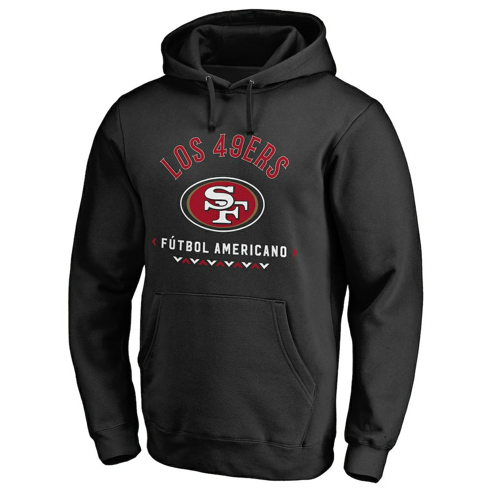 San Francisco 49ers Futbol Americano Pullover Hoodie - Black - NFL