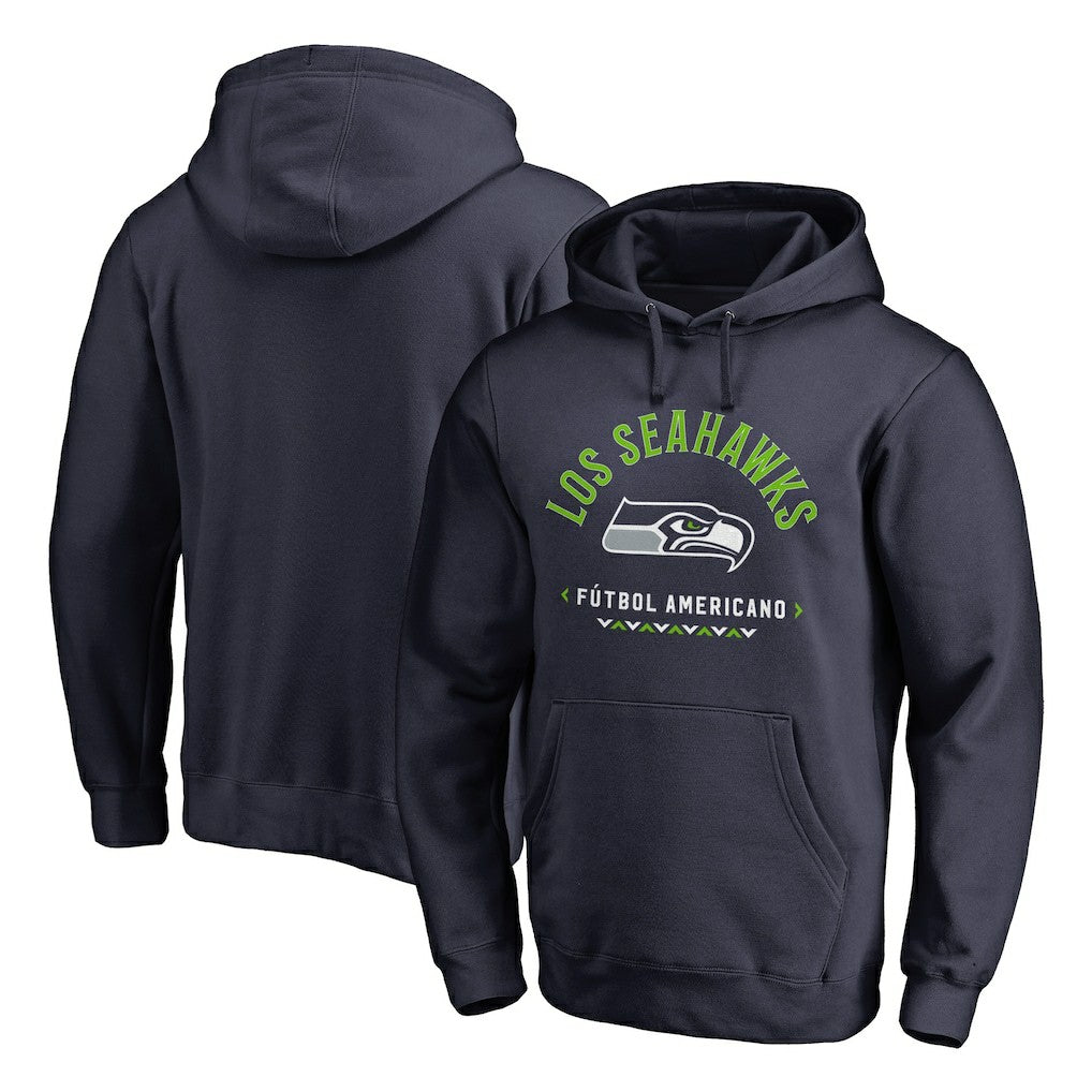 Seattle Seahawks Futbol Americano Pullover Hoodie - College Navy - NFL